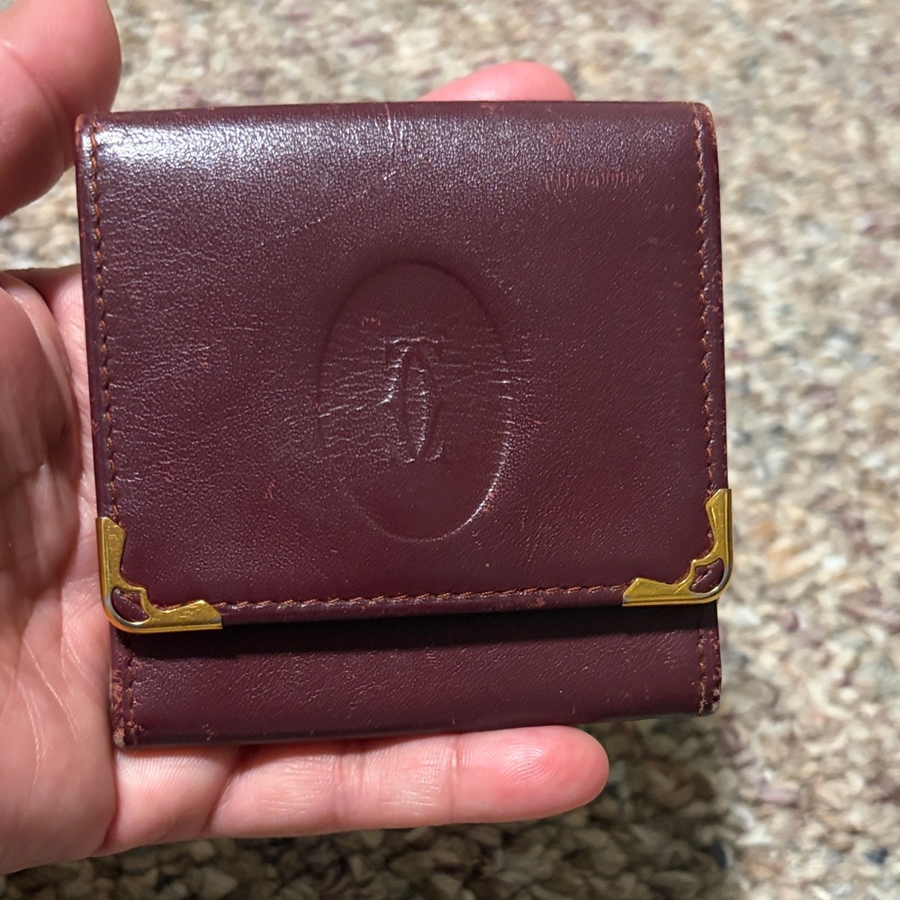 Vintage "Must de Cartier" Leather Coin Pouch